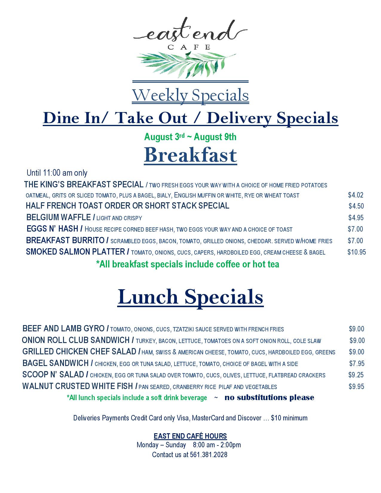 East End Café Photo Gallery Kings Point Delray